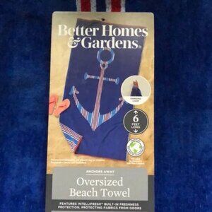 Towel beach  Anchors Away new oversized 38” x 72” 86% cotton recycled polyester